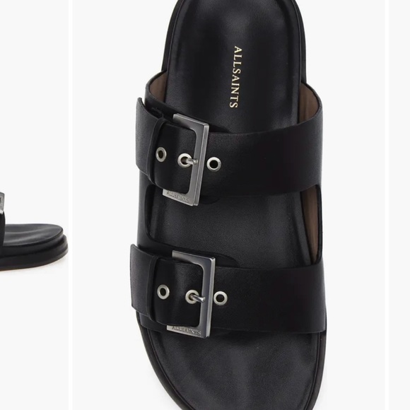 All Saints Black Sandals with Silver Buckles - Picture 10 of 10